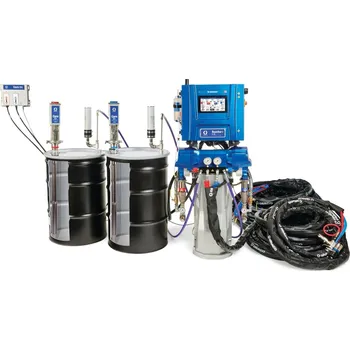 Dávkovací systém GRACO REACTOR 3 E-30 Elite + 66m vyhřívaných hadic + elektrická podávací čerpadla CORE E1 + cirkulační systém + míchadlo + pistole FUSION PC