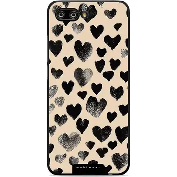 Pouzdro na mobilní telefon Lesklý kryt Mobiwear Glossy - Honor 10 - GA51G Černá srdíčka (Prémiové lesklé pouzdro, obal, kryt Mobiwear Glossy na mobil Honor 10 - GA51G Černá srdíčka, materiál Plast + TPU silikon - krytí po všech stranách, neošoupatelný potisk, tenké provedení, možno