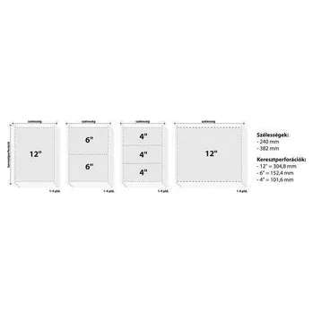 Papír pro tiskárny Tabelační papír, 240mm, 12", 2 vrstva, VICTORIA