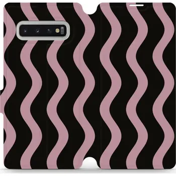 Pouzdro na mobilní telefon Flipové pouzdro Mobiwear - Samsung Galaxy S10 Plus - VA54S Fialové vlnky (Knížkové flip pouzdro, obal, kryt na mobil Samsung Galaxy S10 Plus - VA54S Fialové vlnky, materiál Umělá kůže + TPU - ochrana 360°, stojánek, silikonová vanička, magnetické zavírání