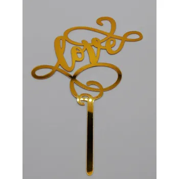 Party dekorace Loranc Zápich na dort zlatý - Love