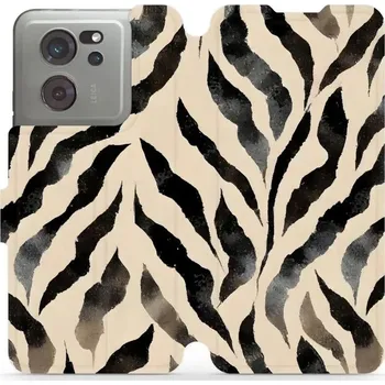 Pouzdro na mobilní telefon Flipové pouzdro Mobiwear - Xiaomi 13T / 13T Pro - VA53S Zebří (Knížkové flip pouzdro, obal, kryt na mobil Xiaomi 13T / 13T Pro - VA53S Zebří, materiál Umělá kůže + TPU - ochrana 360°, stojánek, silikonová vanička, magnetické zavírání)