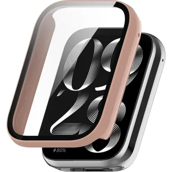 Příslušenství k chytrým hodinkám VSECHNONAMOBIL 71872 PC FULL COVER Plastový kryt se sklem pro Xiaomi Smart Band 8 Pro růžový