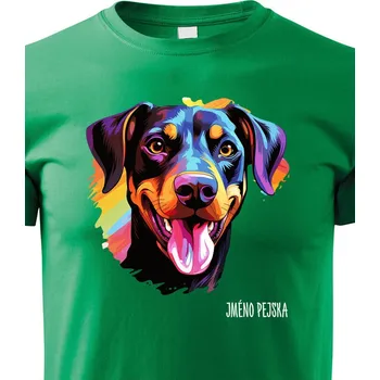 Chlapecké tričko Dětské tričko Dobrman, Barva Zelená, Velikost 122 cm/6 roků, Canvas Dětské tričko 2446