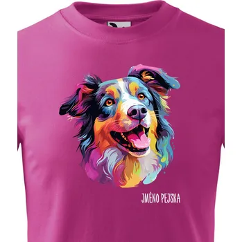 Chlapecké oblečení Dětské tričko Kolie, Barva Purpurová, Velikost 122 cm/6 roků, Canvas Dětské tričko 2443