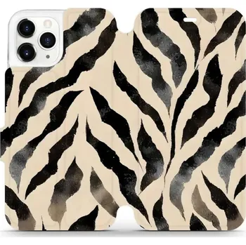 Pouzdro na mobilní telefon Flipové pouzdro Mobiwear - Apple iPhone 11 Pro - VA53S Zebří (Knížkové flip pouzdro, obal, kryt na mobil Apple iPhone 11 Pro - VA53S Zebří, materiál Umělá kůže + TPU - ochrana 360°, stojánek, silikonová vanička, magnetické zavírání)