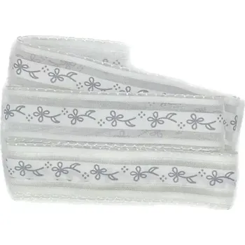 Stuha Stuha organzová SPRING ROMANCE bílá 25mm x 2m (7,50 Kč/m) (Skládaná organzová stuha, čistě bílá, průsvitná, oboustranná, ozdobně obšité okraje, s vetkaným vlascem v lemu )