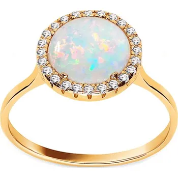 Prsten Prsten s opálem a zirkony IZ19291 + dárkové balení LUXUS zdarma