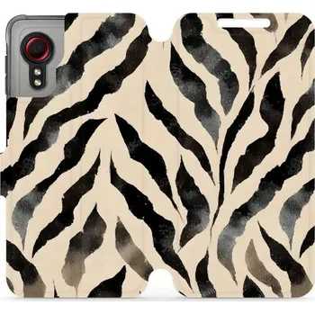 Pouzdro na mobilní telefon Flipové pouzdro Mobiwear - Samsung Galaxy Xcover 5 - VA53S Zebří (Knížkové flip pouzdro, obal, kryt na mobil Samsung Galaxy Xcover 5 - VA53S Zebří, materiál Umělá kůže + TPU - ochrana 360°, stojánek, silikonová vanička, magnetické zavírání)