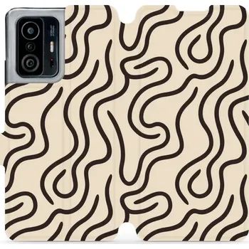 Pouzdro na mobilní telefon Flipové pouzdro Mobiwear - Xiaomi 11T / 11T Pro - VA60S Linky (Knížkové flip pouzdro, obal, kryt na mobil Xiaomi 11T / 11T Pro - VA60S Linky, materiál Umělá kůže + TPU - ochrana 360°, stojánek, silikonová vanička, magnetické zavírání)