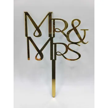 Dortová svíčka Loranc Zápich na dort - Mr & Mrs zlatý