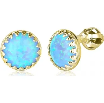 Náušnice Luxur, Peckové náušnice Marisol, žluté zlato a modré opály, 585-52-3-0530.0Z00.0.00.163.05