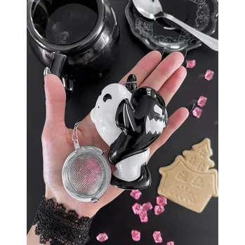 Konvice na čaj sítko na čaj KILLSTAR - Boo Eek - Black & White