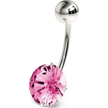 Piercing Šperky4U Stříbrný piercing do pupíku, zirkon 10 mm - BP01017-P