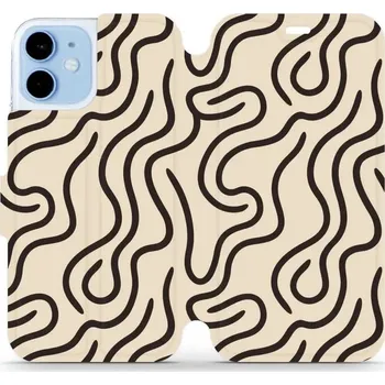 Pouzdro na mobilní telefon Flipové pouzdro Mobiwear - Apple iPhone 12 Mini - VA60S Linky (Knížkové flip pouzdro, obal, kryt na mobil Apple iPhone 12 Mini - VA60S Linky, materiál Umělá kůže + TPU - ochrana 360°, stojánek, silikonová vanička, magnetické zavírání)