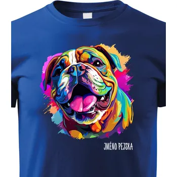 Chlapecké tričko Dětské tričko Anglický buldok, Barva Modrá, Velikost 158 cm/12 roků, Canvas Dětské tričko 2436