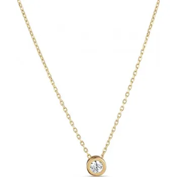 Řetízek Luxur, Jemný náhrdelník Ines, žluté zlato se zirkonem, délka: 45 cm, 1642358-0-45-1