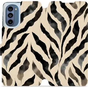 Pouzdro na mobilní telefon Flipové pouzdro Mobiwear - Motorola Moto G62 5G - VA53S Zebří (Knížkové flip pouzdro, obal, kryt na mobil Motorola Moto G62 5G - VA53S Zebří, materiál Umělá kůže + TPU - ochrana 360°, stojánek, silikonová vanička, magnetické zavírání)