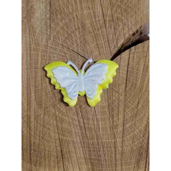Nášivka Aplikace motýl žlutá světlá bílá