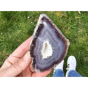 Přírodní kámen Achátová geoda s dutinkou z Brazílie 262g