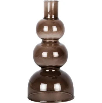 Svícen Svícen s vrstvenými kruhy čokoládově hnědá Present Time (Barva-čokoládově hnědá)