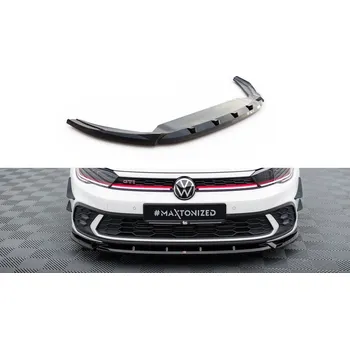 Autodíl Spojler pod nárazník lipa V.2 Volkswagen Polo GTI Mk6 Facelift černý lesklý plast