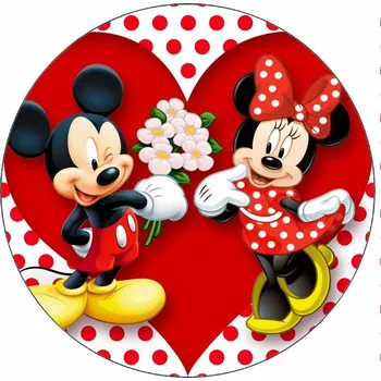 Jedlá dekorace na dort Jedlý papír Mickey a Minnie love 19,5 cm