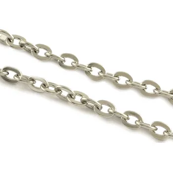 Řetízek Řetízek oválkový 3x2x0,5 mm, barva platina