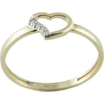 Prsten Zlatý prsten s kamenem z kombinovaného zlata