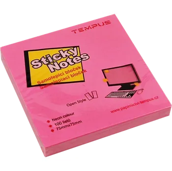 Samolepící bloček bloček samol.neon 75 x 75 růžový 473260
