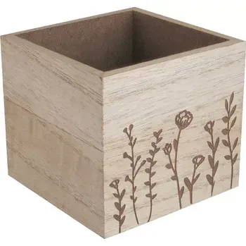Květináč dřevěný 10 x 9 x 10 cm