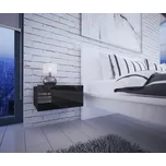 Noční stolek MATURIN černá/černá lesk