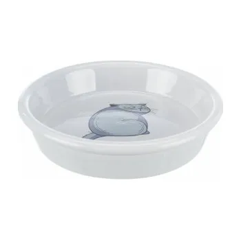 Miska pro psa Keramická miska s motivem kočky šedá