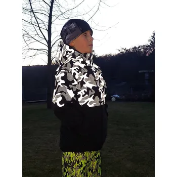 Chlapecká bunda Fantom Softshellová bunda s FLEECEM - DVOUBAREVNÁ - reflexní maskáč KONFEKČNÍ VELIKOST: 98