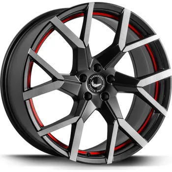 Alu kolo Barracuda TZUNAMEE EVO tmavá Gunmetal šedá / broušená / červený lem 8×18" 5×120 ET 40