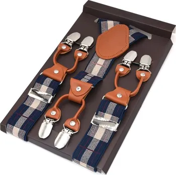 Kšandy Pánské kšandy modrobéžové Bentley Light Modrá