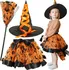 Karnevalový kostým Dětský kostým Čarodějnice sada 3 ks KX4431 oranžový/černý 3-6 let