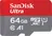 SanDisk Ultra microSDXC 128 GB UHS-I U1 A1 120 MB/s + SD adaptér, 64 GB