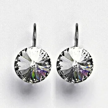 Náušnice Stříbrné náušnice Swarovski čiré - NK1468 (Stříbrné náušnice s krystalem 12 mm)