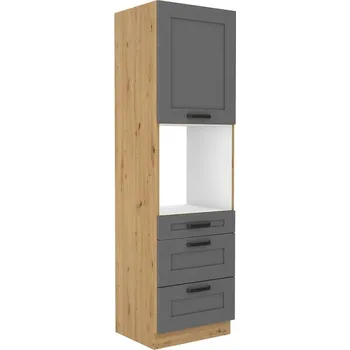 Šatní skříň LEMPERT Skříň pro troubu LUNY 23 (60 cm) dustgrey / dub artisan