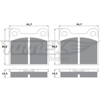 Brzdová destička Sada brzdových destiček, kotoučová brzda TOMEX Brakes 10-16