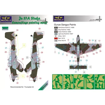 Plastikový model LF model 1/24 Mask Ju 87A Stuka Camouflage painting (TRUMP)