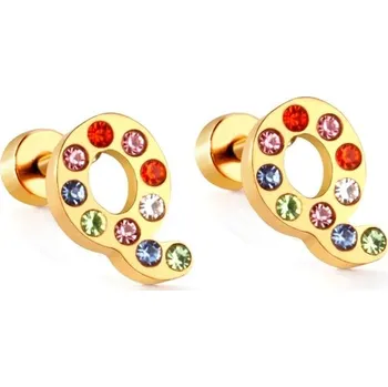 Náušnice Nerezové náušnice s písmenkovým designem - Q,Stříbrná