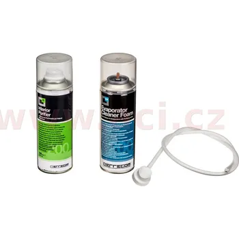 Auto-moto pěnový čistič výparníku + čistič klimatizace a interiéru vozidla (sprej 200 ml+200 ml) máta