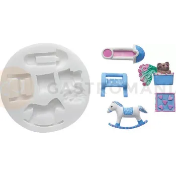 Kuchyňská sůl Silikonová forma na cukrovou hmotu ve tvaru hraček - SLK202, 52x24 mm | SILIKOMART, SugarFlex