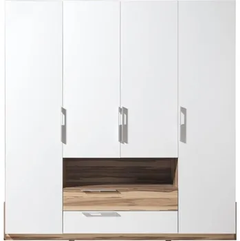 Šatní skříň MEBLAR Skříň MONA Barva: bílá / ořech baltimor