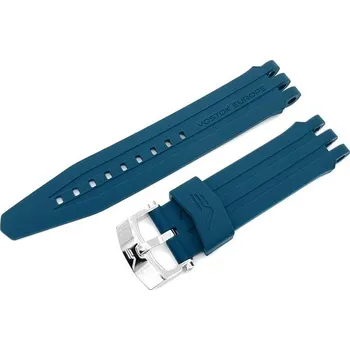 Řemínek na hodinky Silikonový řemínek Vostok Europe pro Energia-2 - tmavě modrý/lesklá spona + 5 let záruka a dárek ZDARMA