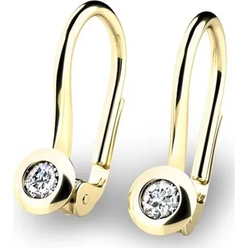Náušnice Dámské náušnice žluté zlato 585/1000 se zirkony 10824-ZL-ZIR