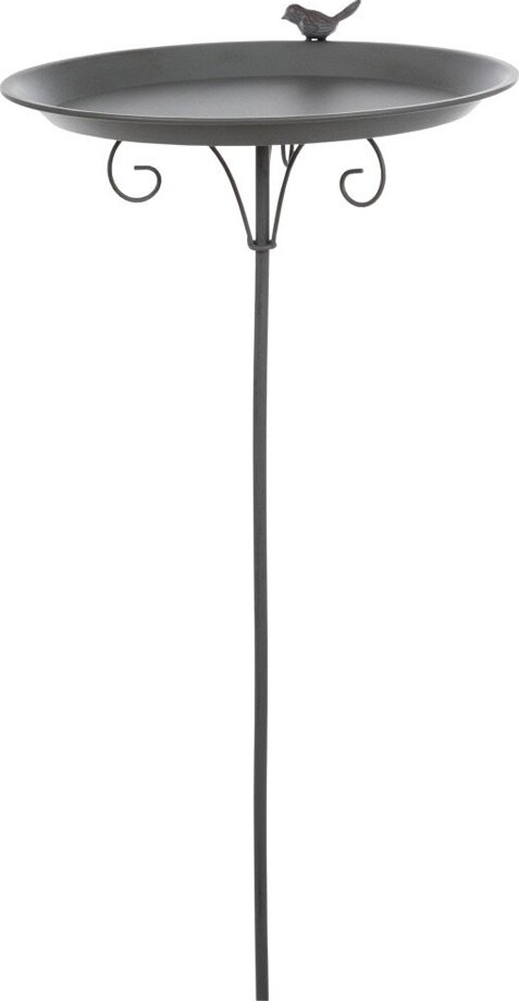 TRIXIE Venkovní pítko - miska na tyči, 1,800 ml/ø 35 cm, kov, šedá