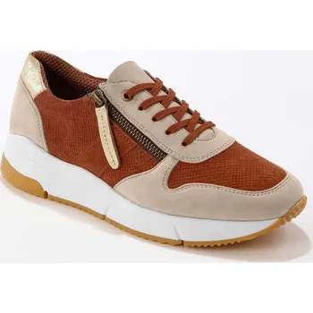 Dámské tenisky Kožené tenisky v běžeckém stylu, dvoubarevné cihlová 36